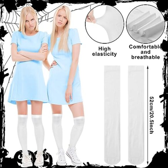 Halloween Twins Costume Accessories Set Knee High Socks Hair Clips Ribbon main image 5